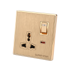 Glamour Three Pin Multi Socket With Switch