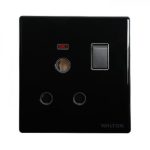 WC3PRS 3 Pin Round Socket with Switch - Crystal Series