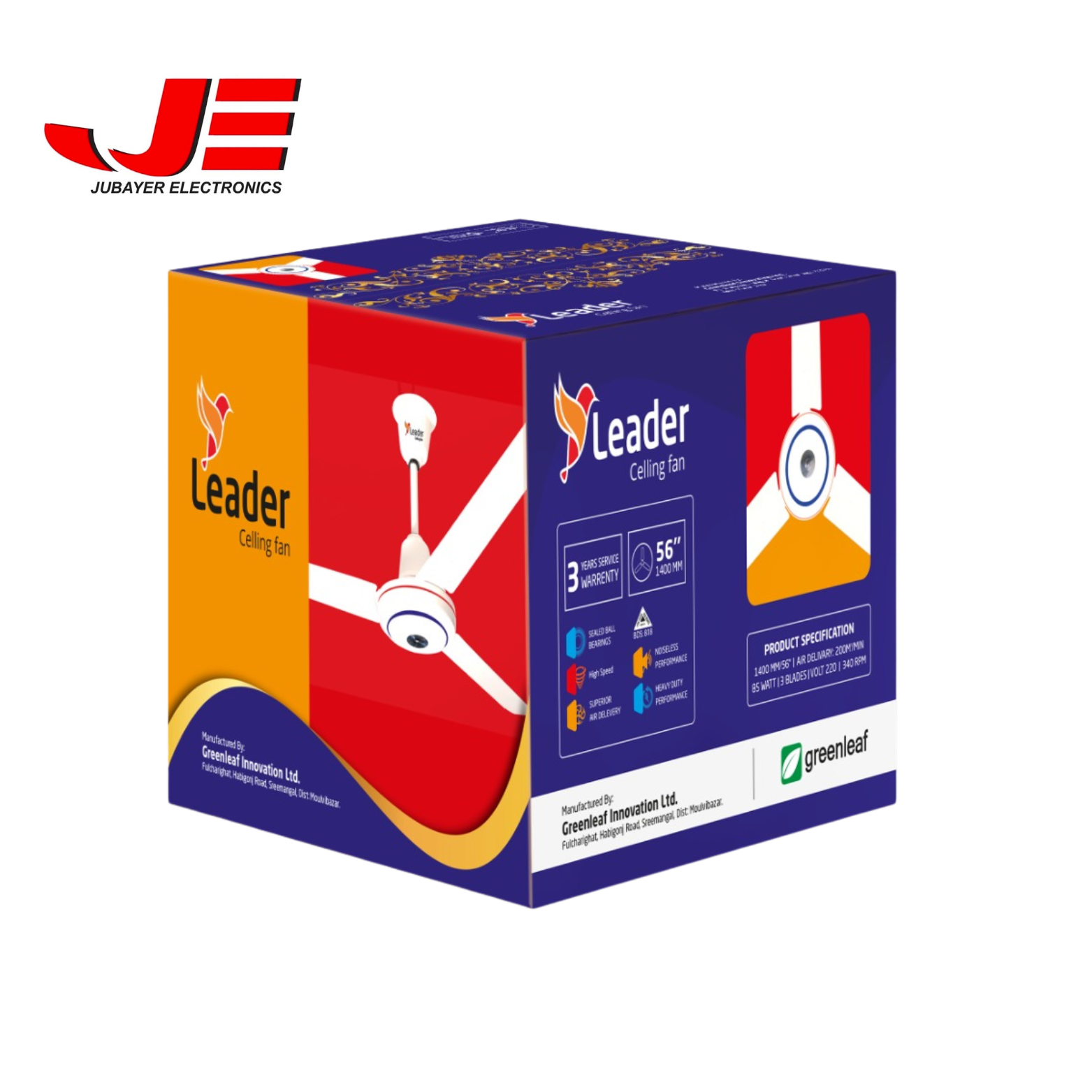 Leader Fan Greenleaf Leader Ceiling Fan 56" - Image 1