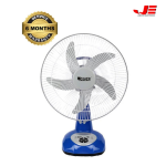 CLICK Rechargeable Table Fan-16'' Blue With USB Charging System